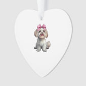 Coquette Schleife Havanese Hundemutter Mädchen Ros Ornament (Vorderseite)