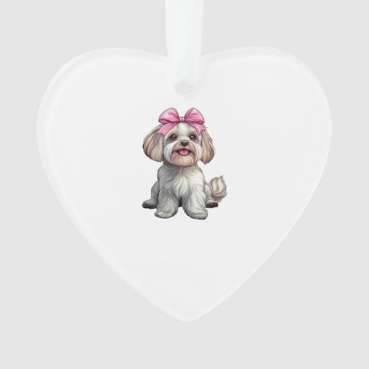 Coquette Schleife Havanese Hundemutter Mädchen Ros Ornament (Vorderseite)
