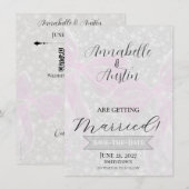 Coquette Schleife in Rosa Save-The-Date Einladung (Vorne/Hinten)