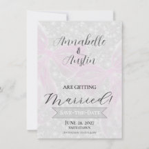 Coquette Schleife in Rosa Save-The-Date