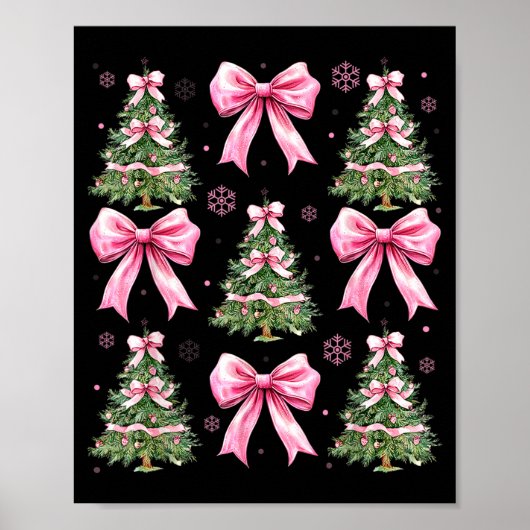 Coquette-Schleife Nk-Weihnachtsbaum-Xmas-Pyjama Fr Poster (Vorne)