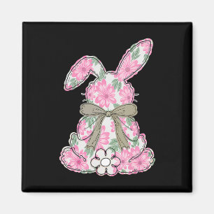 Coquette-Schleifen-Osterhase-Frühlingsblumen-Fraue Magnet