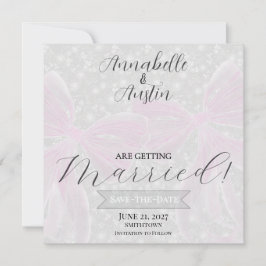 Coquette Schlichte rosa Schleifen Flach Save The D Date