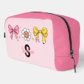 Coquette School Girl Pink Bow Name Lunch Box Waschbeutel (Rechte Ecke)