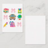 Coquette School, zurück zu den Shirts der Schule,  Mitteilungskarte (Vorne/Hinten)