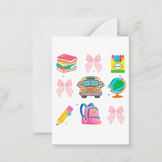 Coquette School, zurück zu den Shirts der Schule,  Mitteilungskarte (Vorderseite)