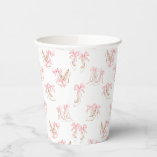 Coquette-Schuhmuster  Pappbecher (Links)