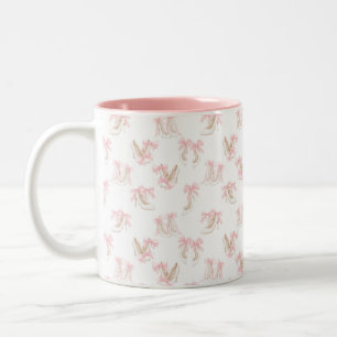 Coquette-Schuhmuster Zweifarbige Tasse