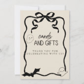 Coquette Schwarzer Bogen Kleine Bootkarten und Ges Einladung (Rückseite)