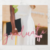 Coquette Script Foto Abschluss Flaschenetikett Schaumweinetikett (Einzelnes Label)