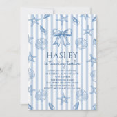 Coquette Seashells Coastal Birthday Invitation Einladung (Vorderseite)