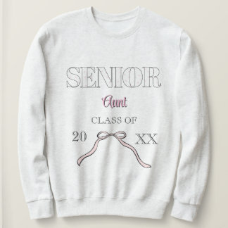 Coquette Senior Aunt Graduate Custom Pink Bow  Sweatshirt