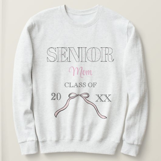 Coquette Senior Mom Graduate Custom Pink Bow  Sweatshirt (Design vorne)