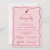 Coquette She’s the Cherry on Top Bridal Shower Einladung (Vorderseite)