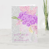 Coquette Sheer Bow  Wirst du meine Brautjungfer se Karte (Vorderseite)