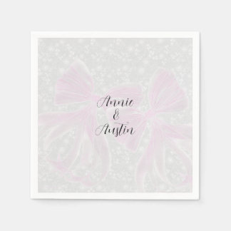 Coquette Sheer Pink Bögen- Quadratisch Serviette