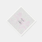 Coquette Sheer Pink Bögen- Quadratisch Serviette (Ecke)