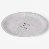 Coquette Sheer Pink Schleifen Pappteller (Schrägansicht)