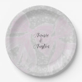 Coquette Sheer Pink Schleifen Pappteller (Vorderseite)