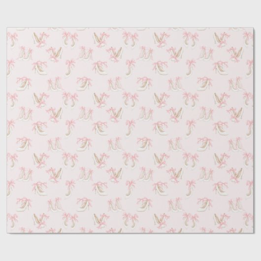 Coquette Shoes Pattern  Geschenkpapier (Flach)