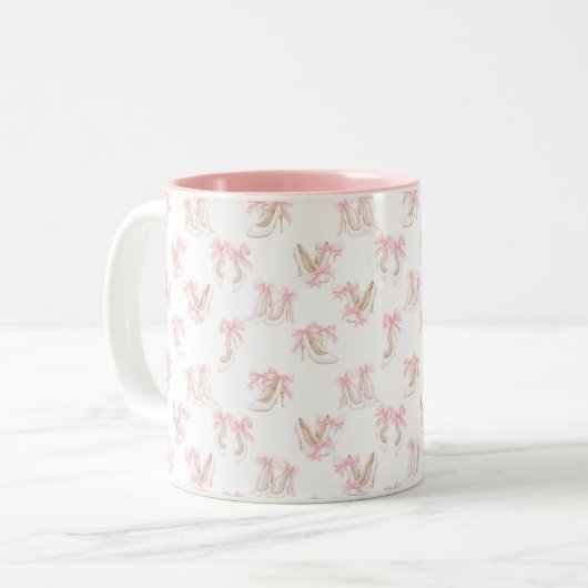 Coquette Shoes Pattern  Zweifarbige Tasse (Vorderseite Links)