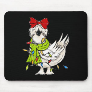 Coquette Silkie Huhn Weihnachtslichter Bauernhof T Mousepad