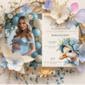 Coquette Silly Goose Blue Bow Boy Baby Shower Einladung