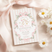 Coquette Silly Goose Pink Bow Girl Baby Shower Einladung
