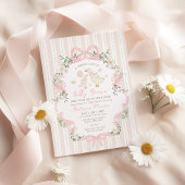 Coquette Silly Goose Pink Bow Girl Baby Shower Einladung