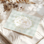Coquette Silly Goose Sage Gingham Baby Shower Dankeskarte