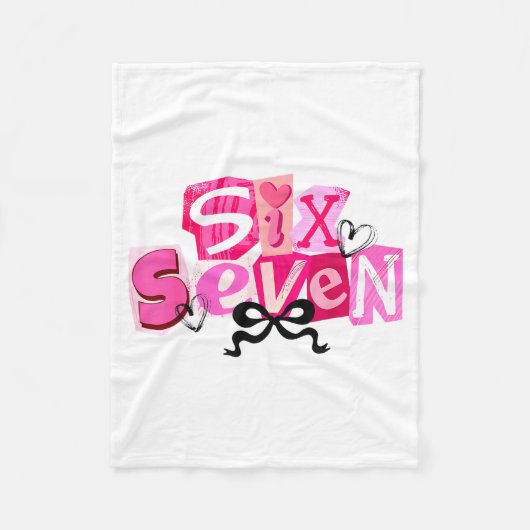 Coquette Six Seven Valentine Funny Saying 67 Meme  Fleecedecke (Vorderseite)