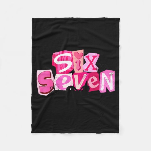 Coquette Six Seven Valentine Funny Saying 67 Meme Fleecedecke (Vorderseite)