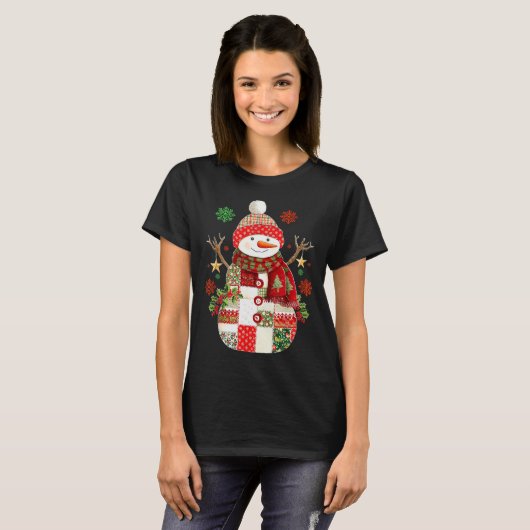 Coquette Snowman For Teens Grandkids Kids Family C T-Shirt (Vorne ganz)