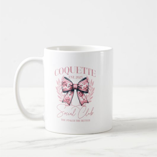 Coquette Social Club Tasse - Pink Floral Bow Aesth (Links)