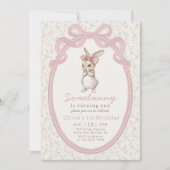Coquette Some Bunny 1st Birthday Invitation Einladung (Vorderseite)
