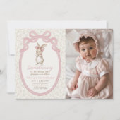 Coquette Some Bunny 1st Birthday Photo Invitation Einladung (Vorderseite)