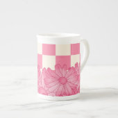 Coquette-Spezialität Tasse des karierten Blumenmus (Vorderseite Rechts)