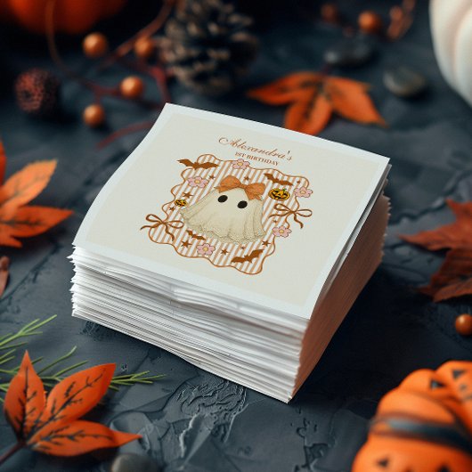 Coquette-Spitze-Geist-Halloween 1. Geburtstag Serviette