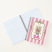 Coquette Stifte Design Pink Streifen Notebook Notizblock (Innenseite)