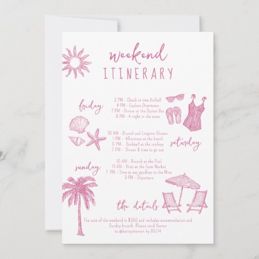 Coquette Strandbacheloretto Einladung (Rückseite)