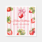 Coquette Strawberries Baby Shower Decor Serviette (Vorderseite)
