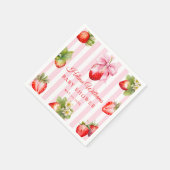 Coquette Strawberries Baby Shower Decor Serviette (Ecke)