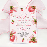 Coquette Strawberries Kinderdusche Einladung