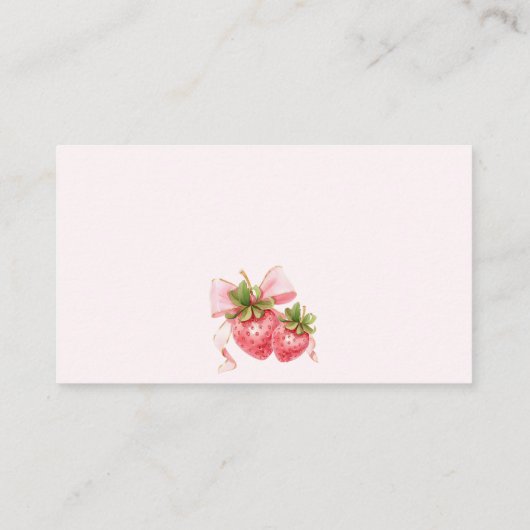 Coquette Strawberry Baby Showbücher für Baby Begleitkarte (Rückseite)