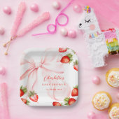 Coquette Strawberry Baby Shower Pappteller (Party)