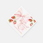 Coquette Strawberry Baby Shower Serviette (Ecke)