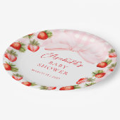 Coquette Strawberry Babydusche Pappteller (Schrägansicht)
