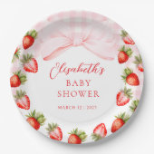 Coquette Strawberry Babydusche Pappteller (Vorderseite)