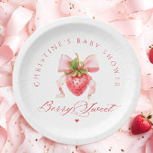 Coquette Strawberry Babydusche Pappteller