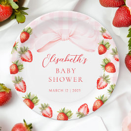 Coquette Strawberry Babydusche Pappteller